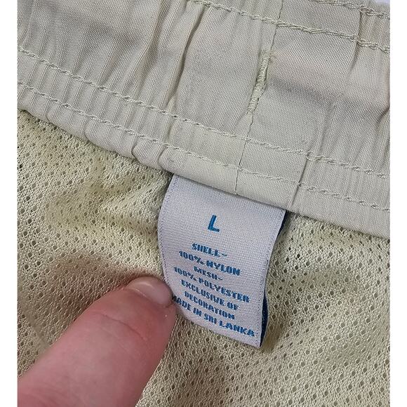 Caribbean Swimwear modest L beige Swim Shorts Nylon Mesh Pockets Elastic Waist - Picture 3 of 7